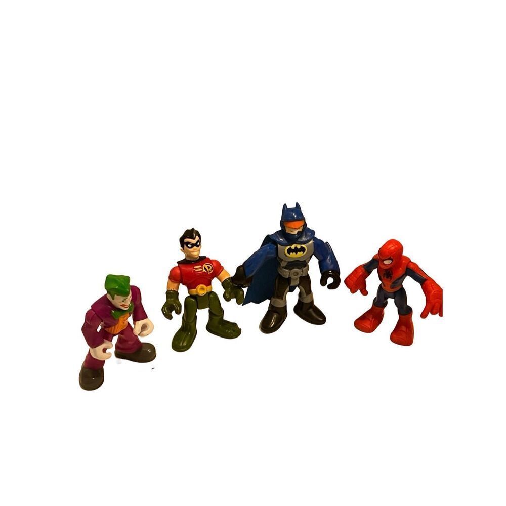 Imaginext DC Super Friends Spider Man Batman Robin & Joker Action Figures Toys